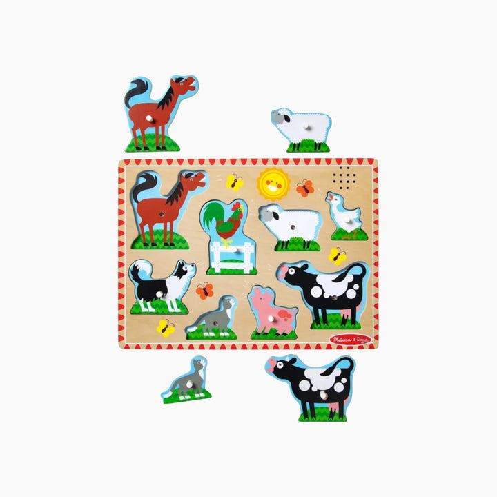 Melissa &amp; Doug Farm Animals Sound Puzzle- 8 Pieces