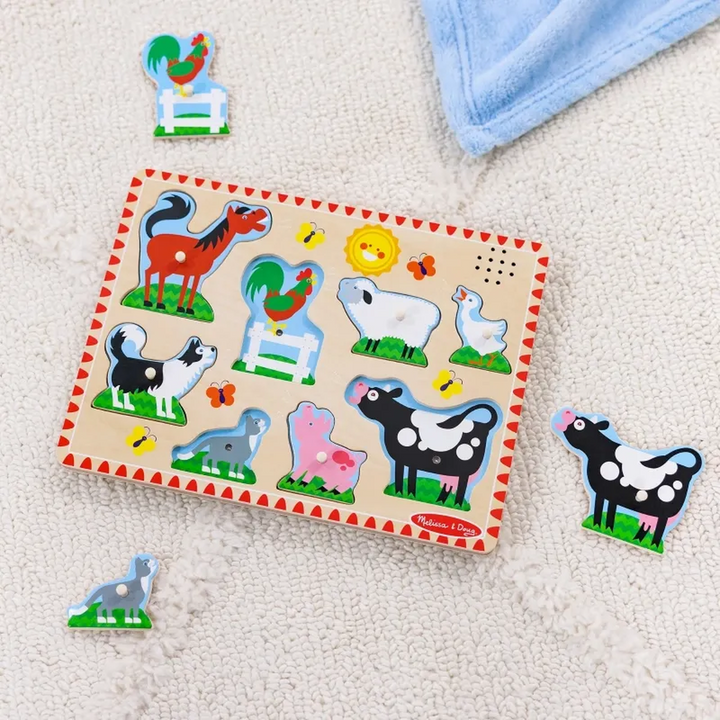 Melissa &amp; Doug Farm Animals Sound Puzzle- 8 Pieces