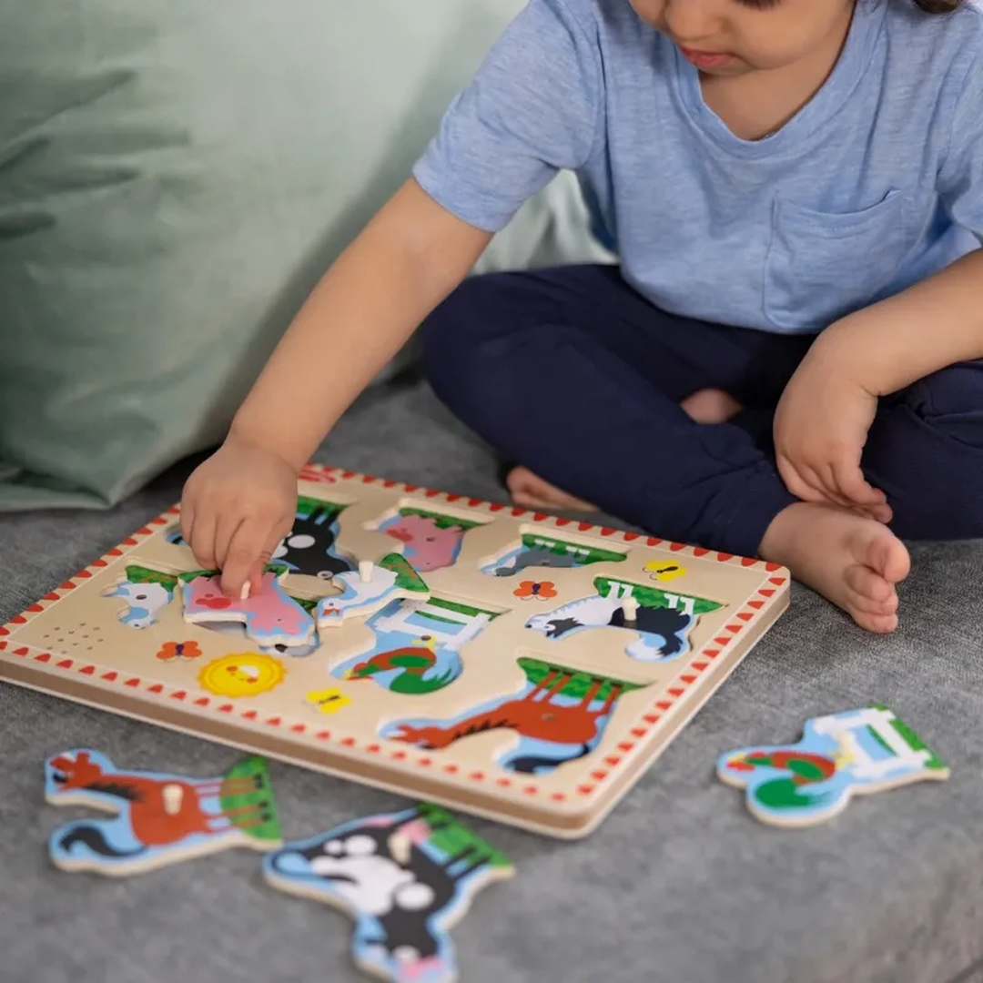 Melissa &amp; Doug Farm Animals Sound Puzzle- 8 Pieces