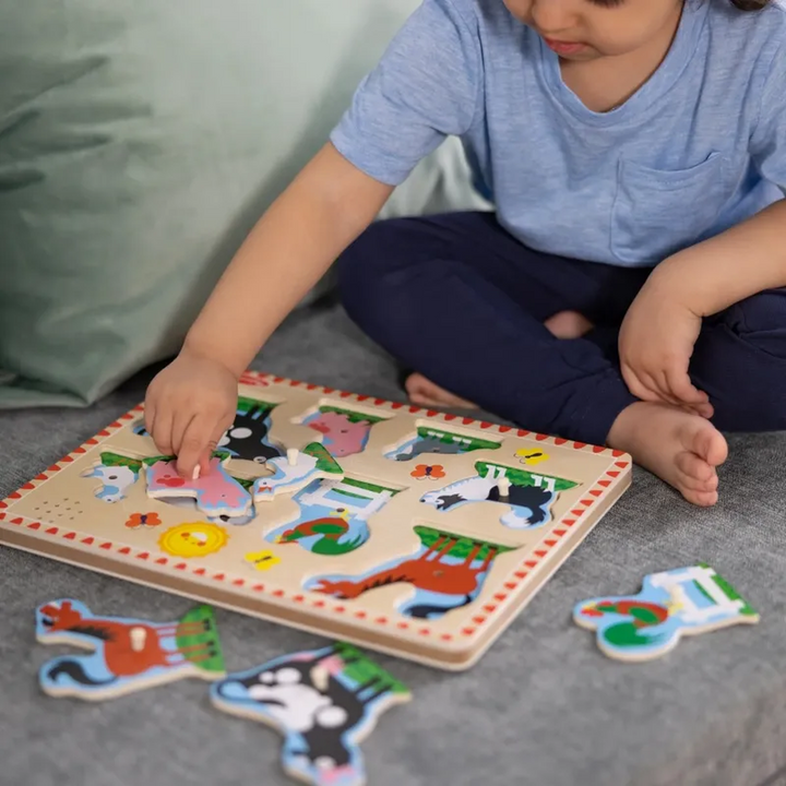 Melissa &amp; Doug Farm Animals Sound Puzzle- 8 Pieces