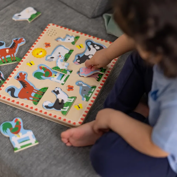 Melissa &amp; Doug Farm Animals Sound Puzzle- 8 Pieces