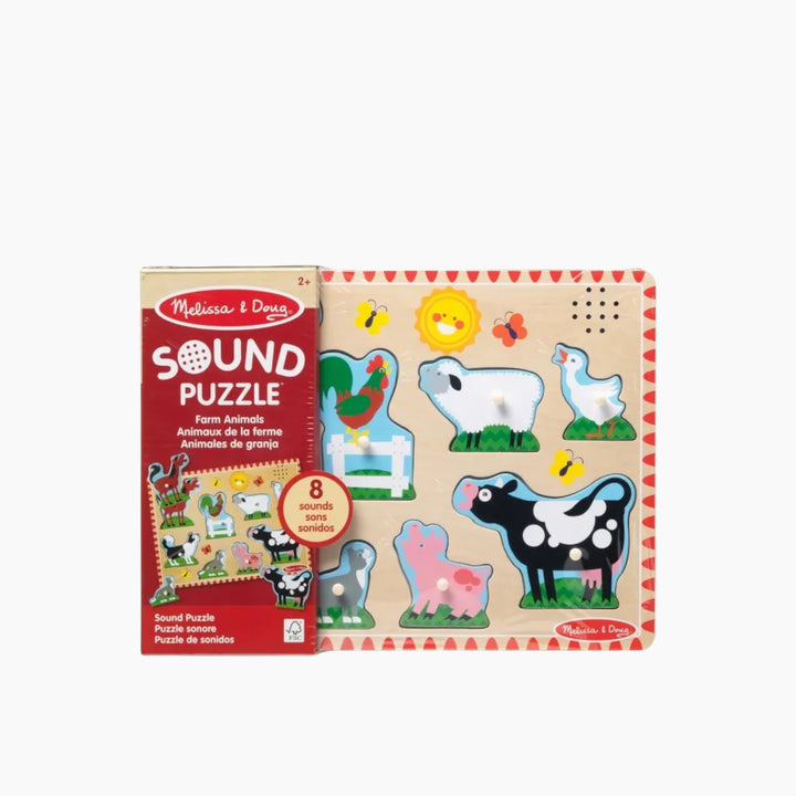 Melissa &amp; Doug Farm Animals Sound Puzzle- 8 Pieces