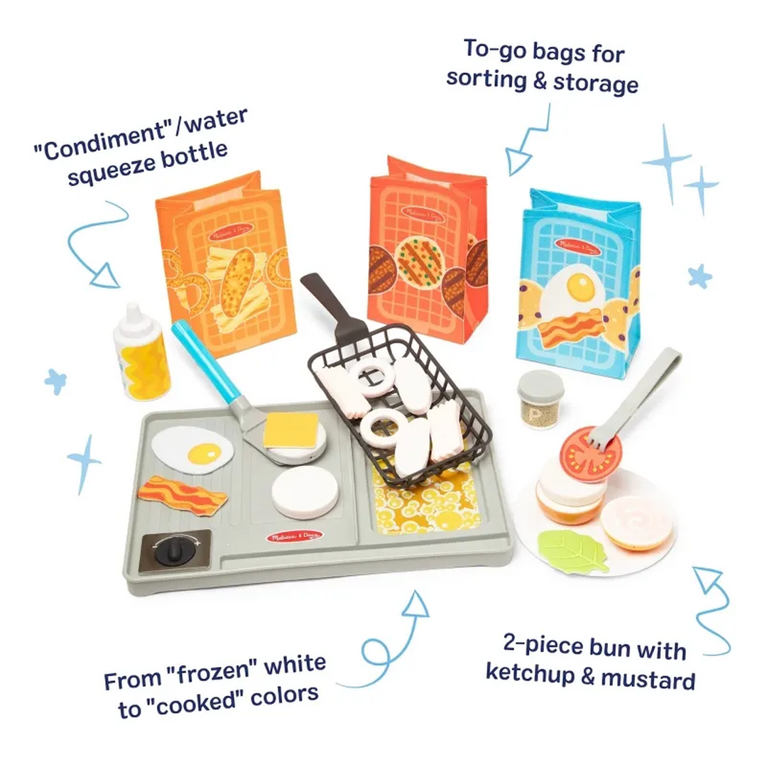 Melissa &amp; Doug Water Wow! Flip &amp; Fry Grill Play Set with color-changing food