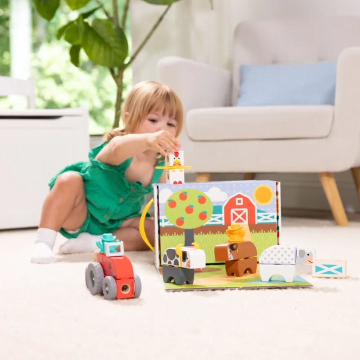 Melissa &amp; Doug Blockables Farm Play Set 56-piece wooden blocks