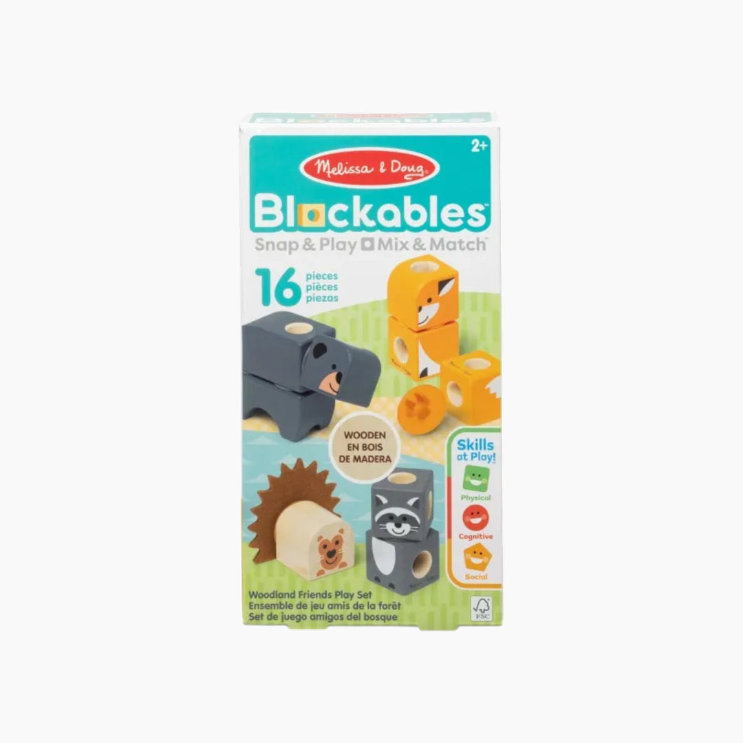 Melissa &amp; Doug Blockables Woodland Friends Play Set- 16 Pcs