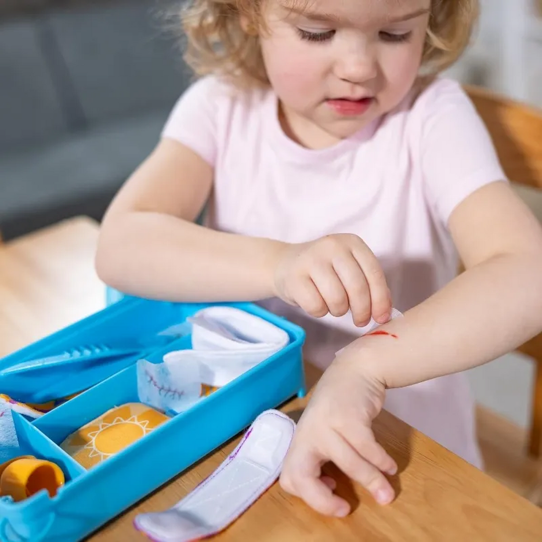 Melissa &amp; Doug Boo-Boos &amp; Bandages reusable play set with pretend wounds and bandages