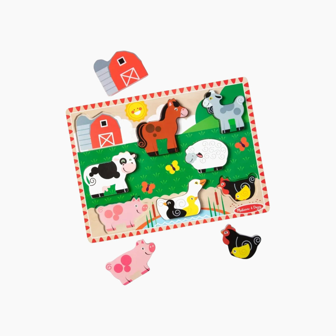 Melissa &amp; Doug Farm Chunky Puzzle- 8 Pieces