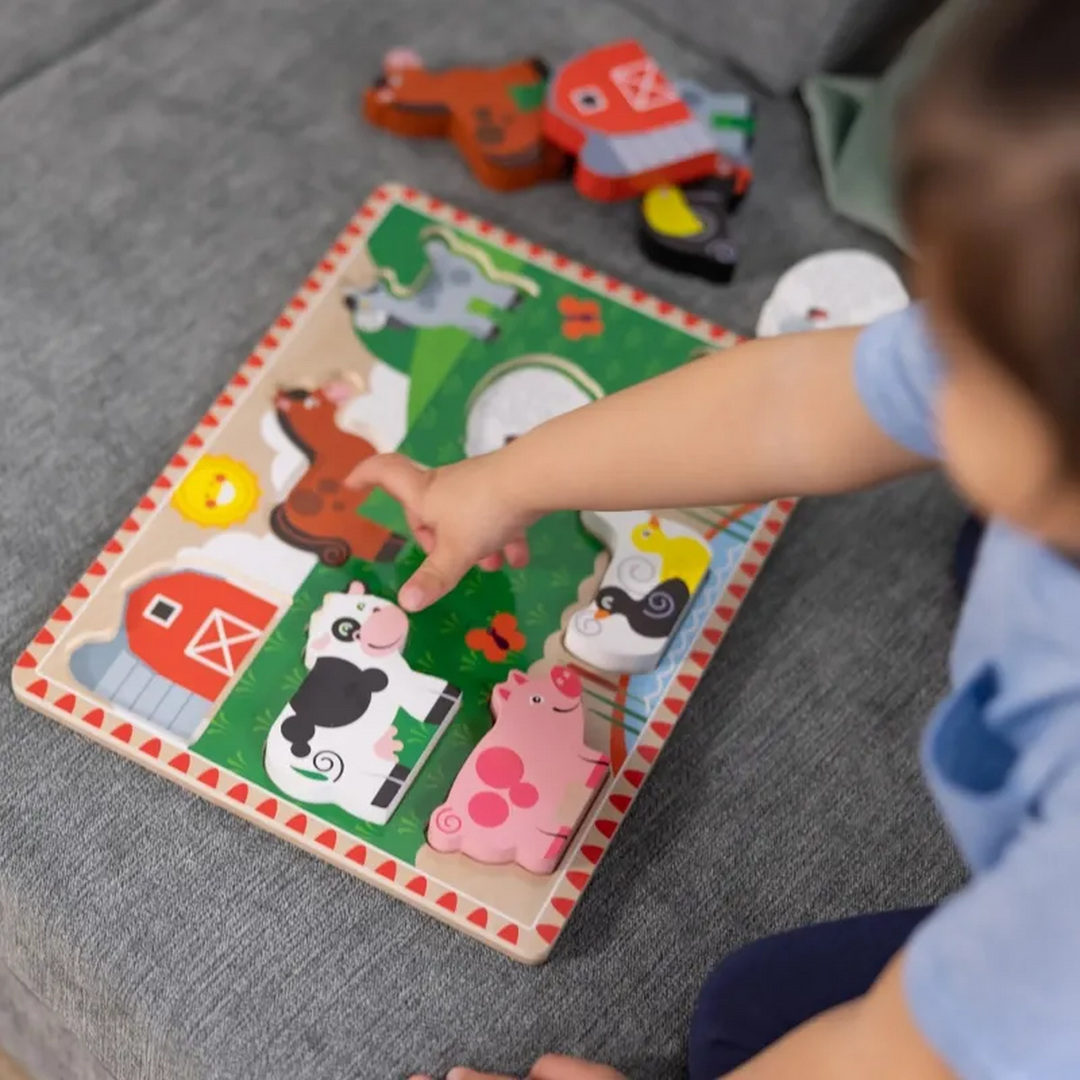 Melissa &amp; Doug Farm Chunky Puzzle- 8 Pieces