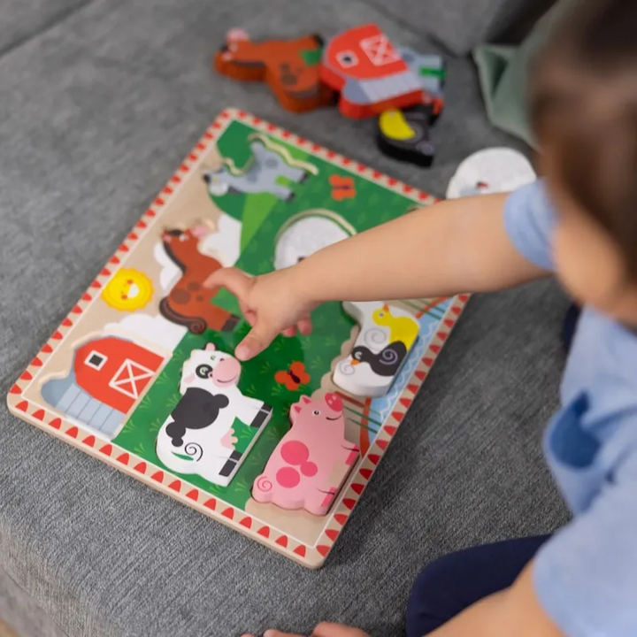 Melissa &amp; Doug Farm Chunky Puzzle- 8 Pieces