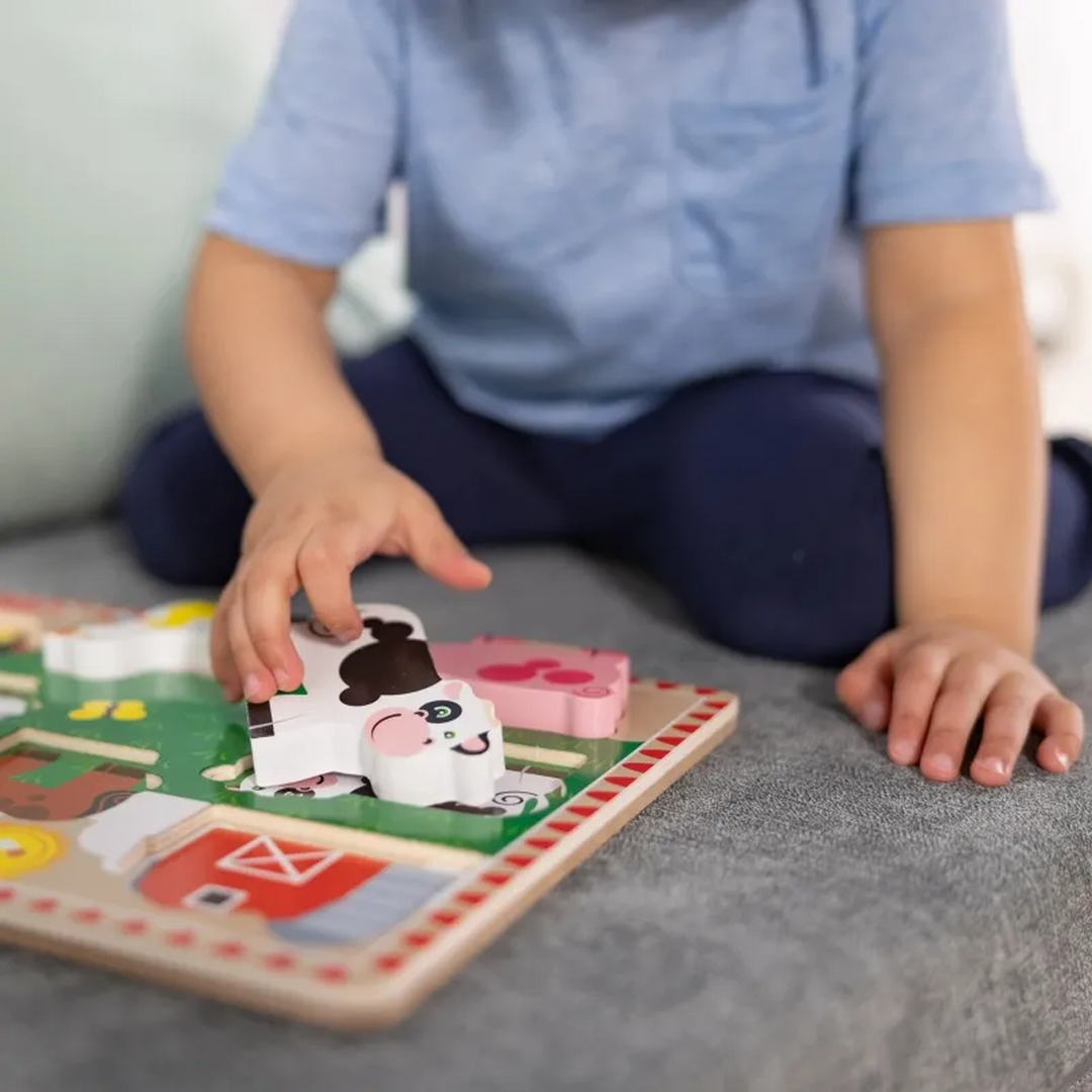 Melissa &amp; Doug Farm Chunky Puzzle- 8 Pieces