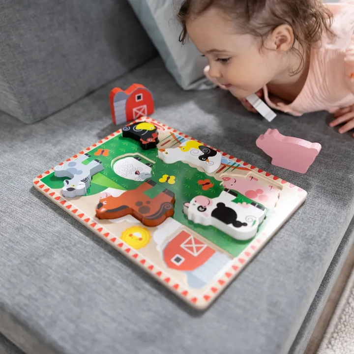 Melissa &amp; Doug Farm Chunky Puzzle- 8 Pieces