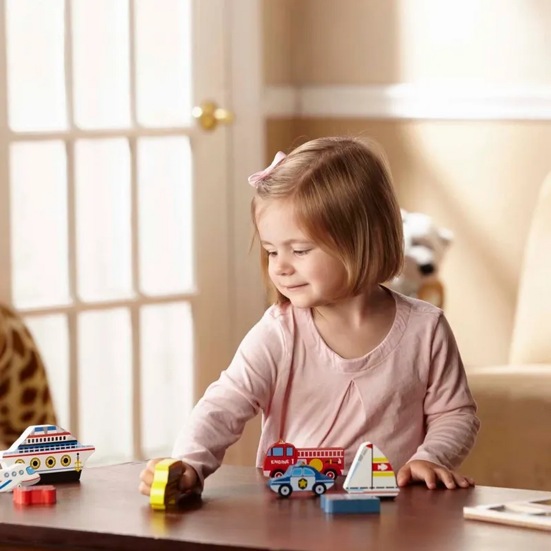 Melissa &amp; Doug wooden vehicles chunky puzzle
