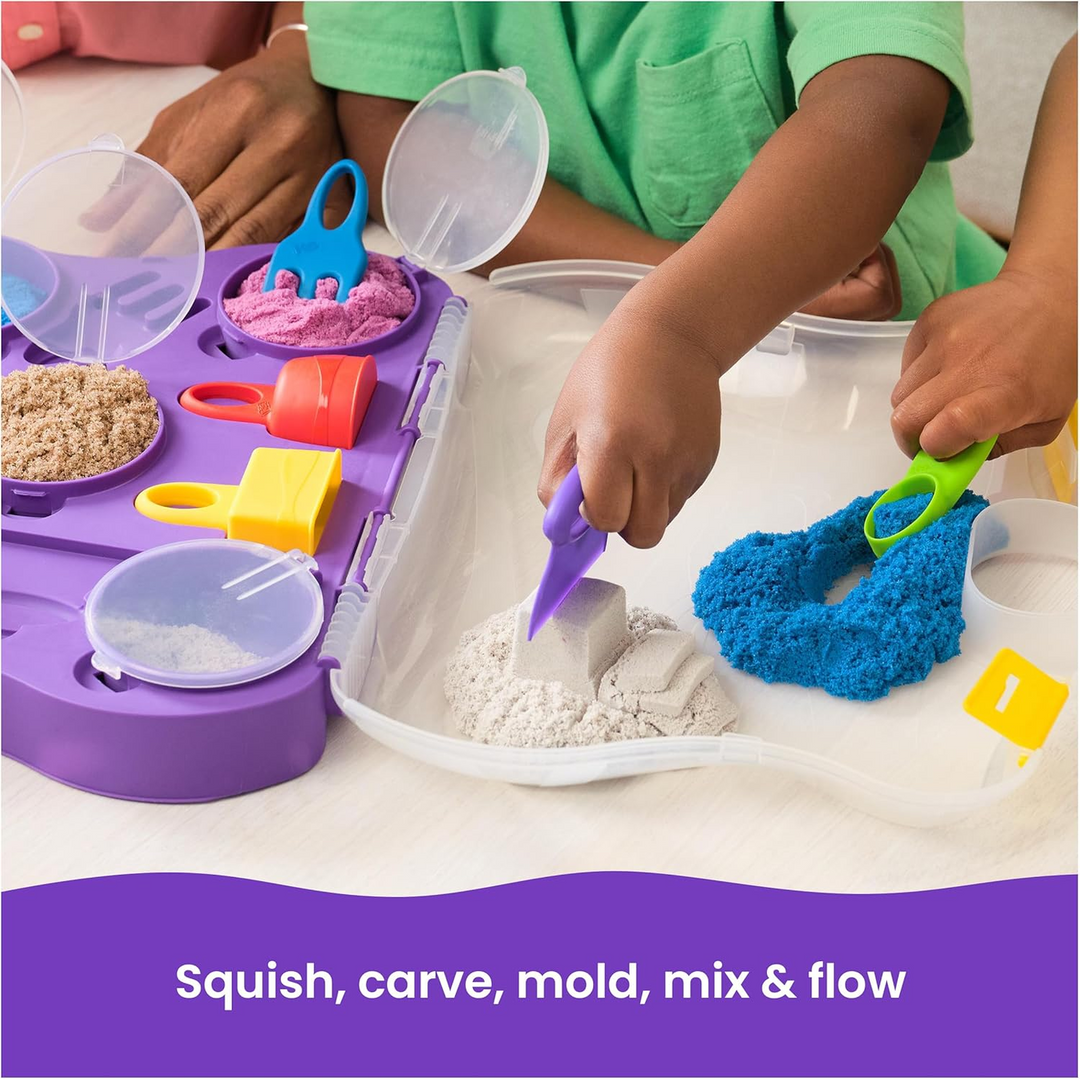 Kinetic Sand Variety Case Playset with moldable sand