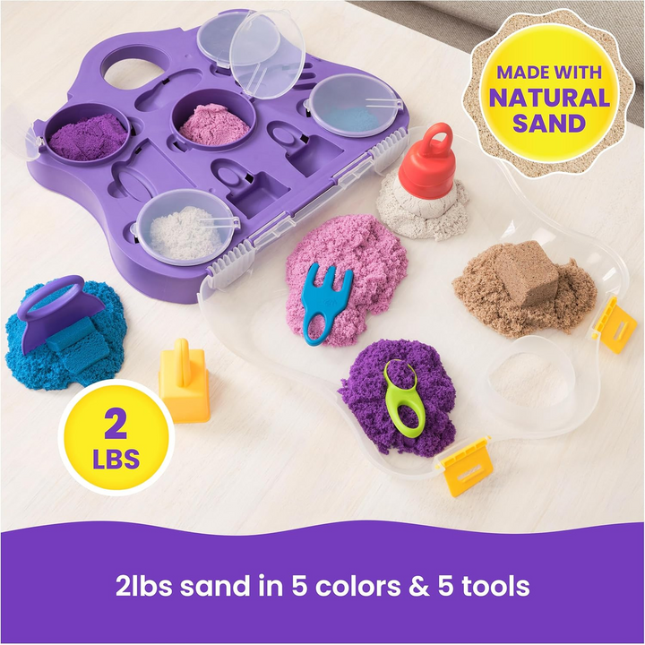 Kinetic Sand Variety Case Playset with moldable sand