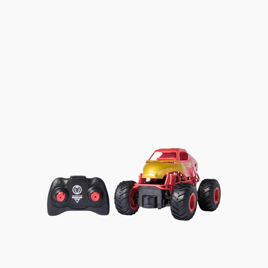 Spin Master Monster Jam Iron Man RC monster truck in bright red and gold