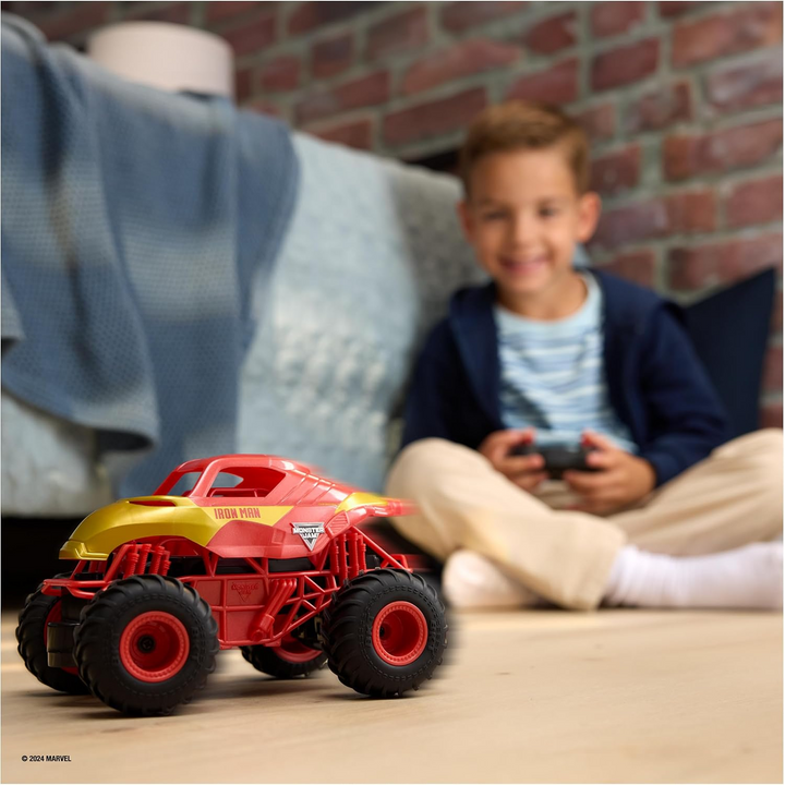 Spin Master Monster Jam Iron Man RC monster truck in bright red and gold