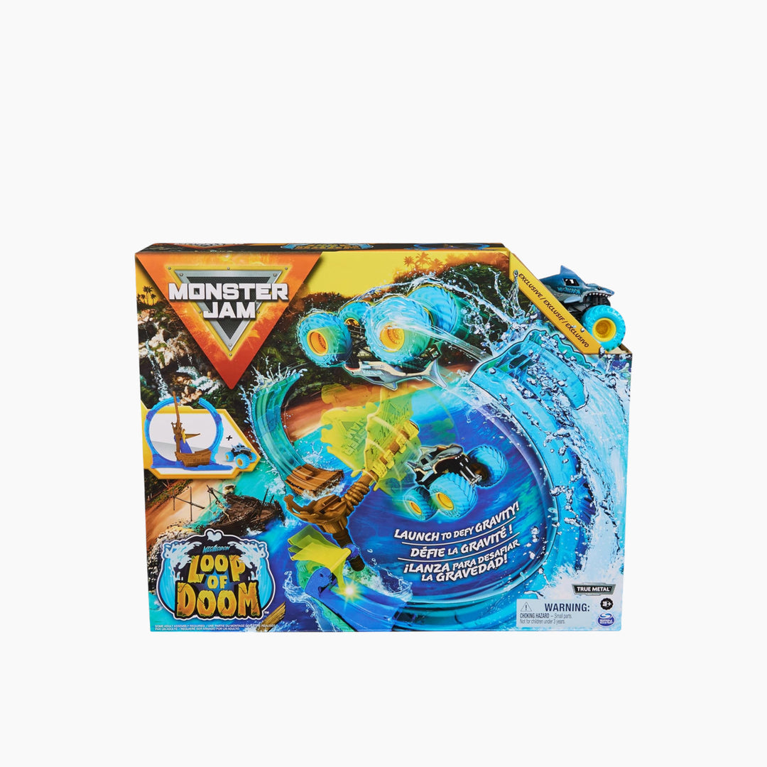 Spin Master Monster Jam Megalodon Loop Of Doom stunt playset with toy truck