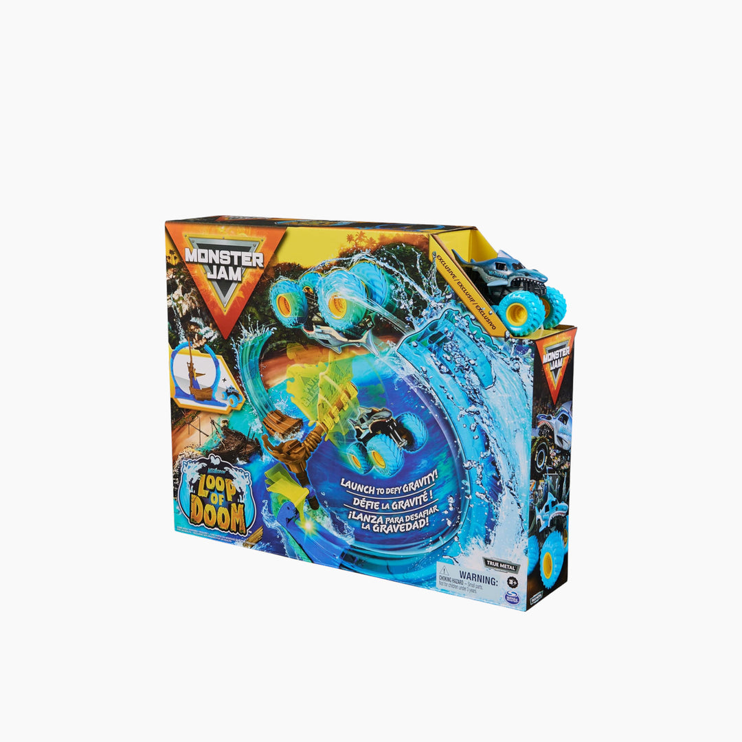 Spin Master Monster Jam Megalodon Loop Of Doom stunt playset with toy truck