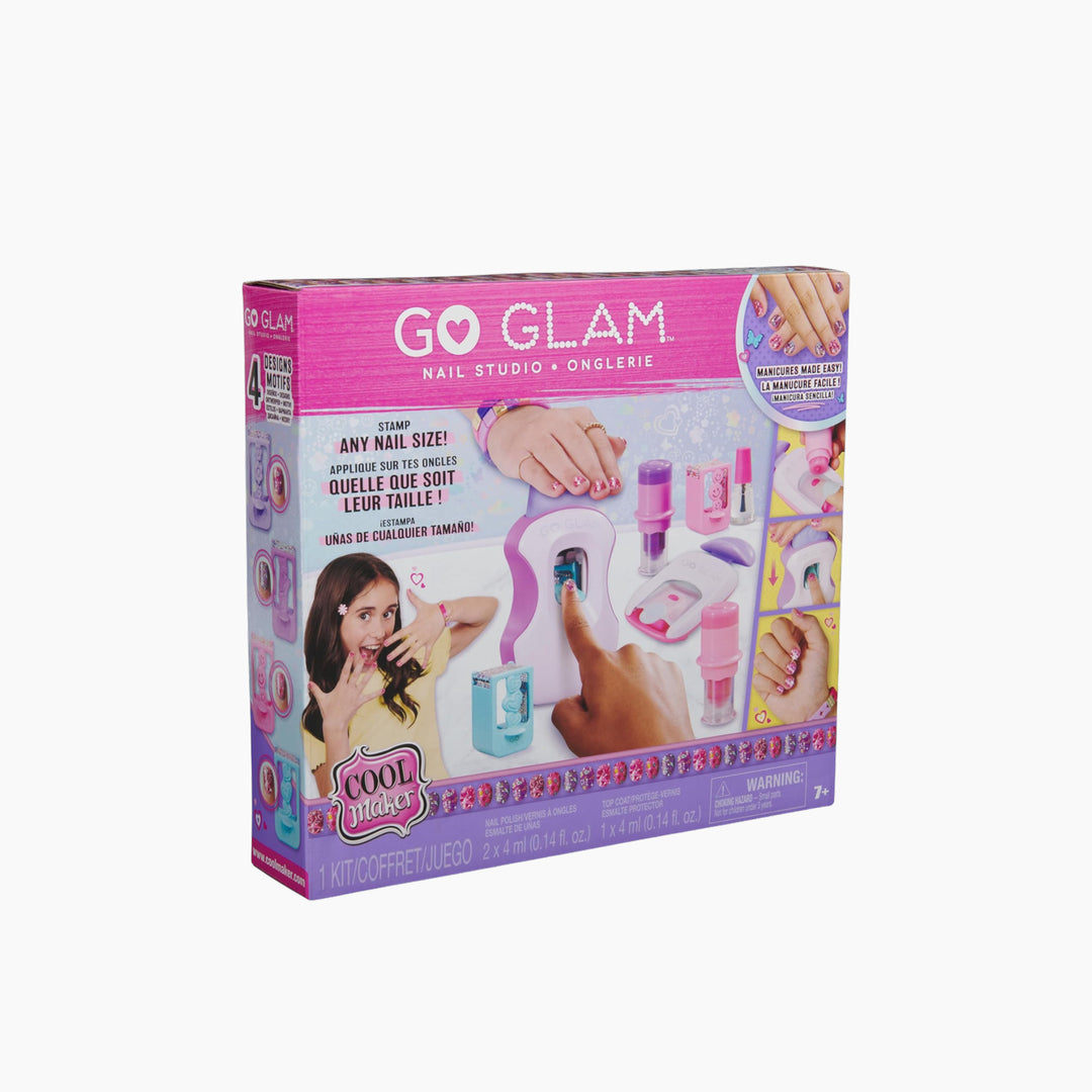 Spin Master Go Glam Studio nail kit with pink and purple applicators