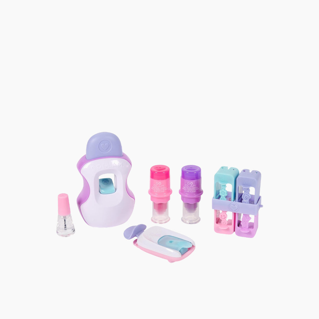 Spin Master Go Glam Studio nail kit with pink and purple applicators