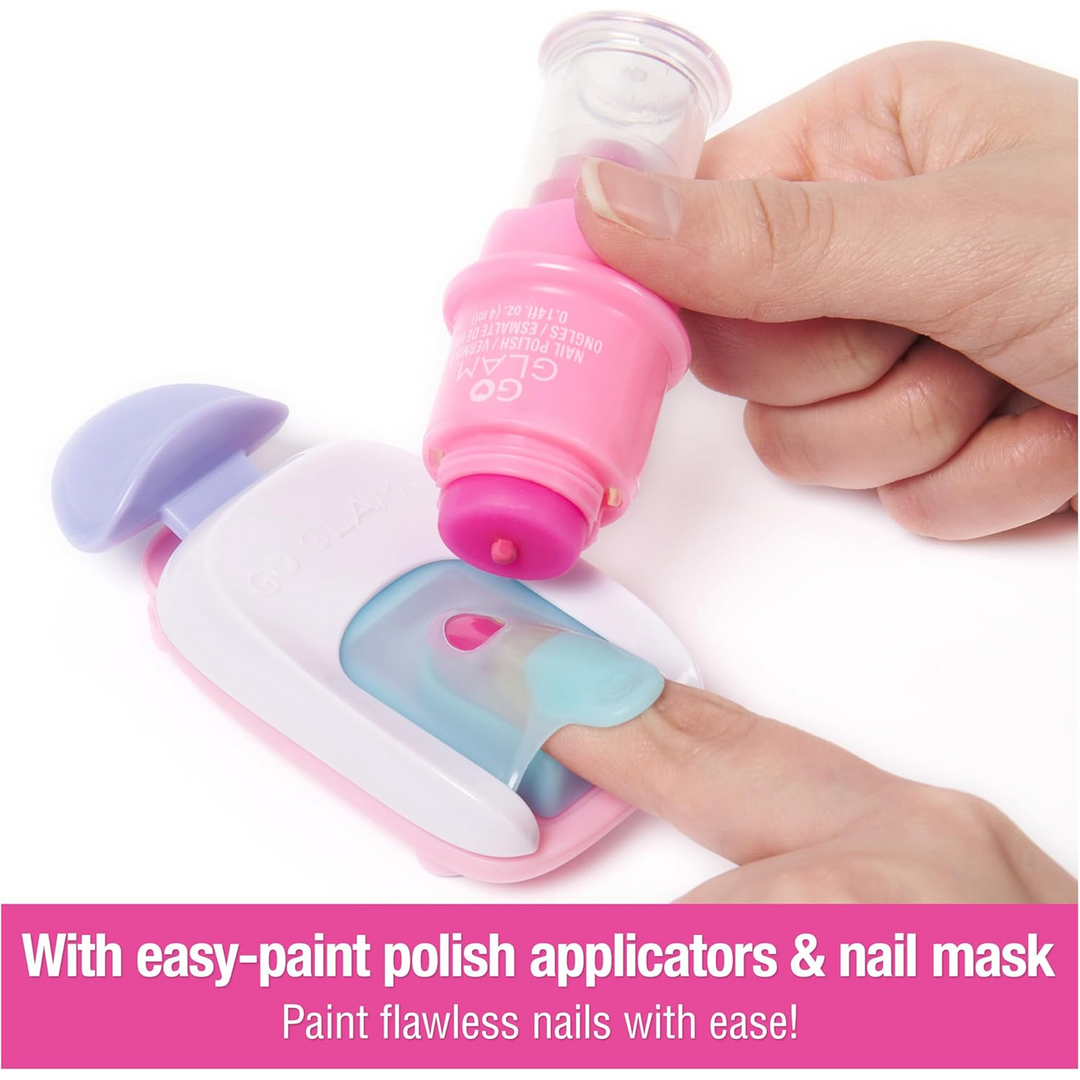 Spin Master Go Glam Studio nail kit with pink and purple applicators