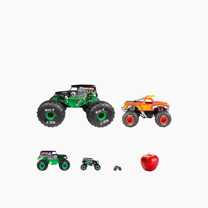 Monster Jam Supercharge Speedway Playset with two 1:64 scale monster trucks