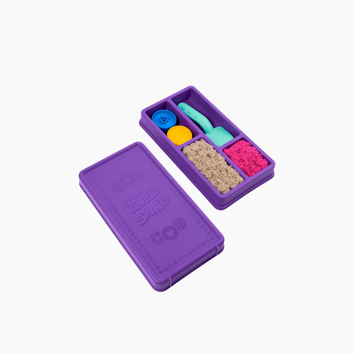Spin Master Kinetic Sand cookie box toy with pink and brown sand