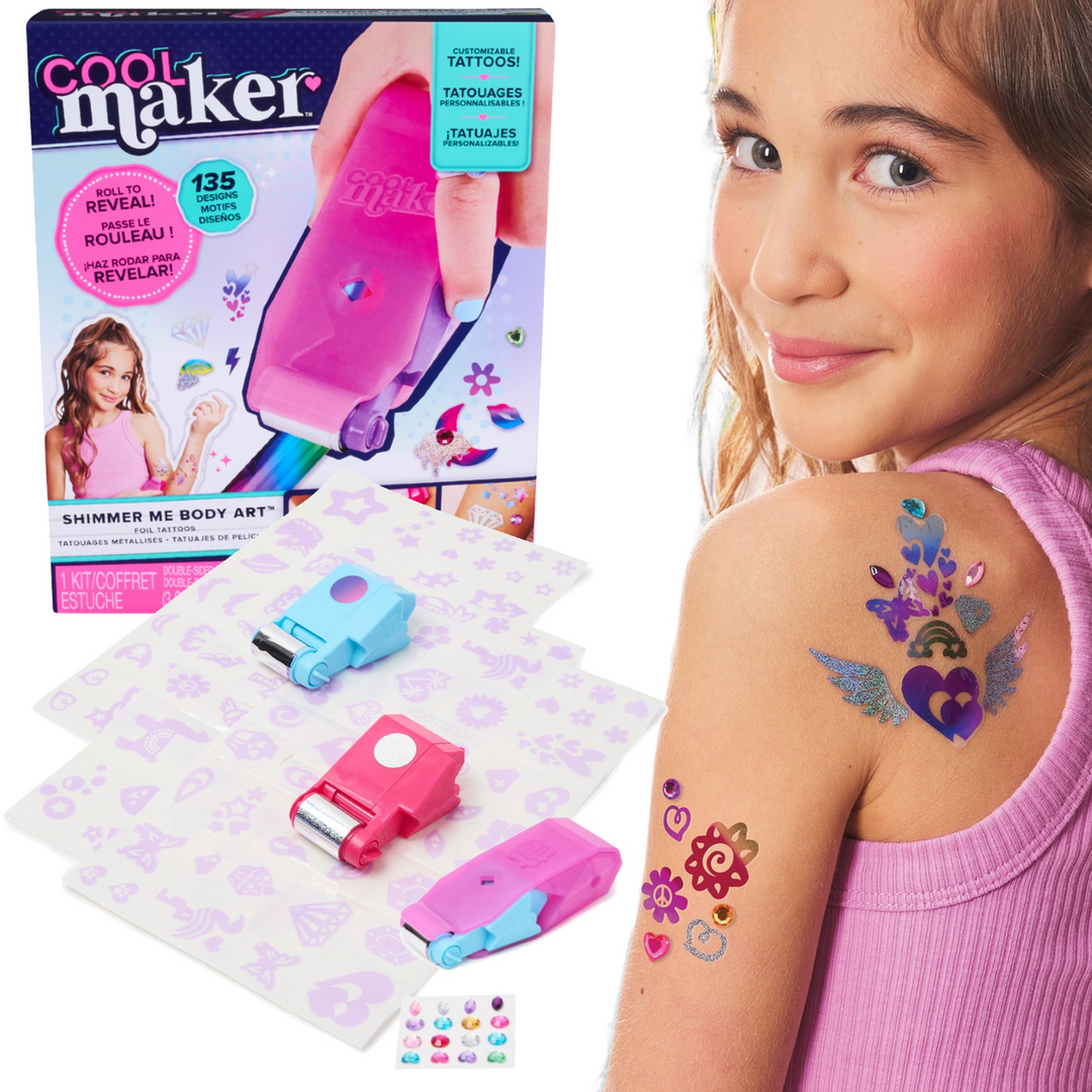 Spin Master Cool Maker Shimmer Me temporary tattoo kit with metallic foil