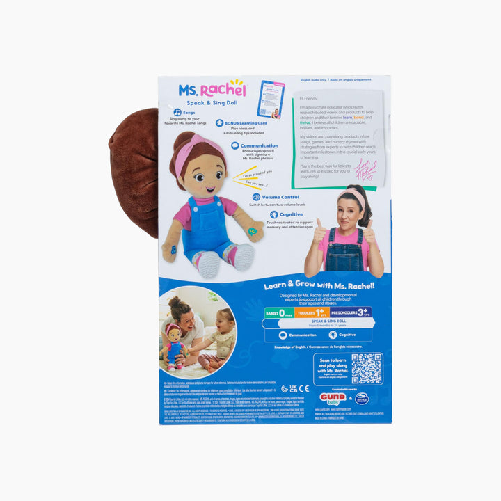 Ms. Rachel Speak &amp; Sing Doll with 16+ phrases and 4 songs