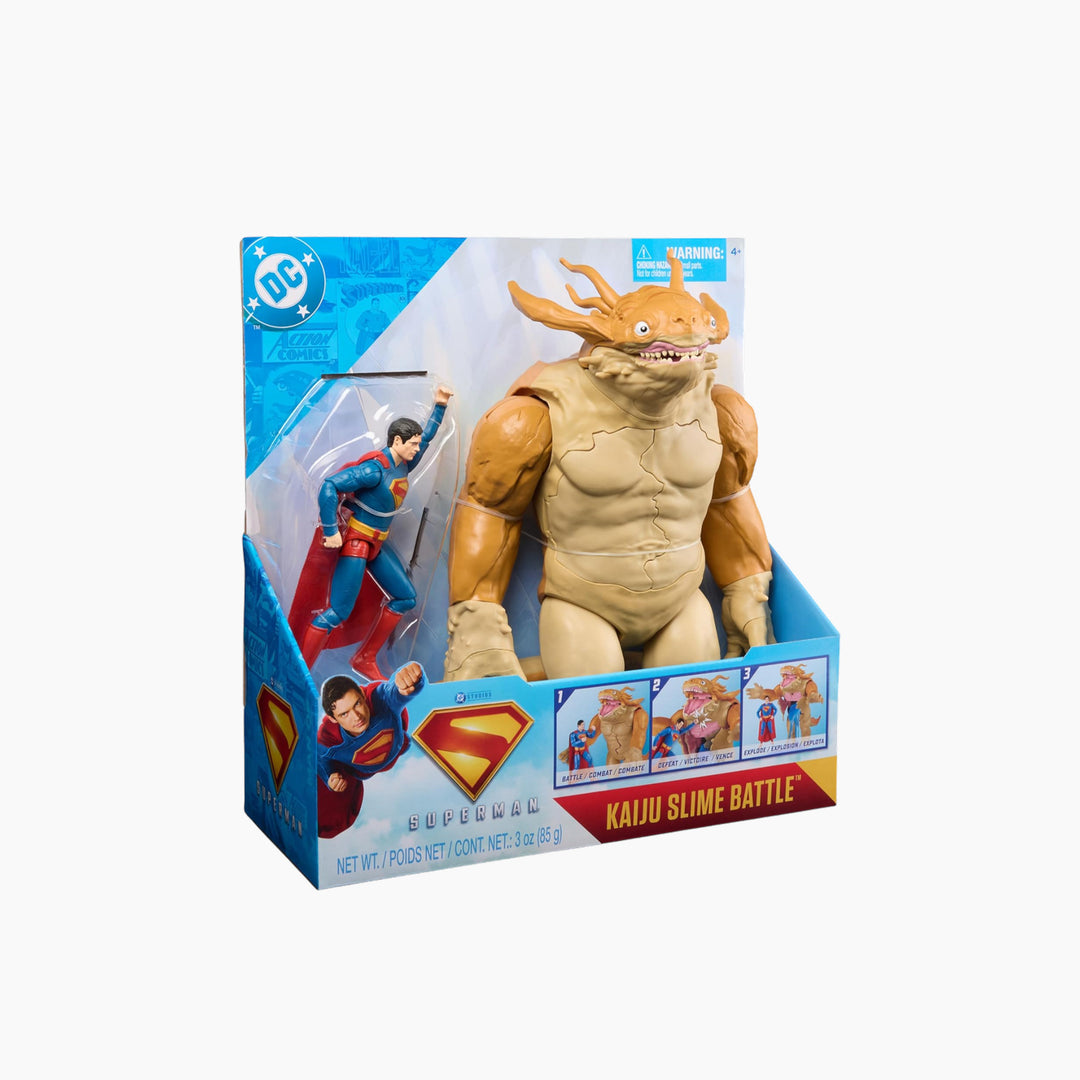 Spin Master Superman Kaiju Slime Battle action figure with 12-inch Kaiju monster and 6-inch Superman figure.