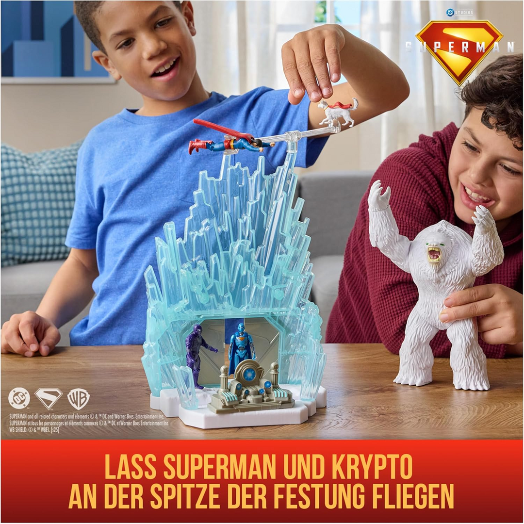 Spin Master DC Comics Superman Fortress Of Solitude Battle Set playset with figures