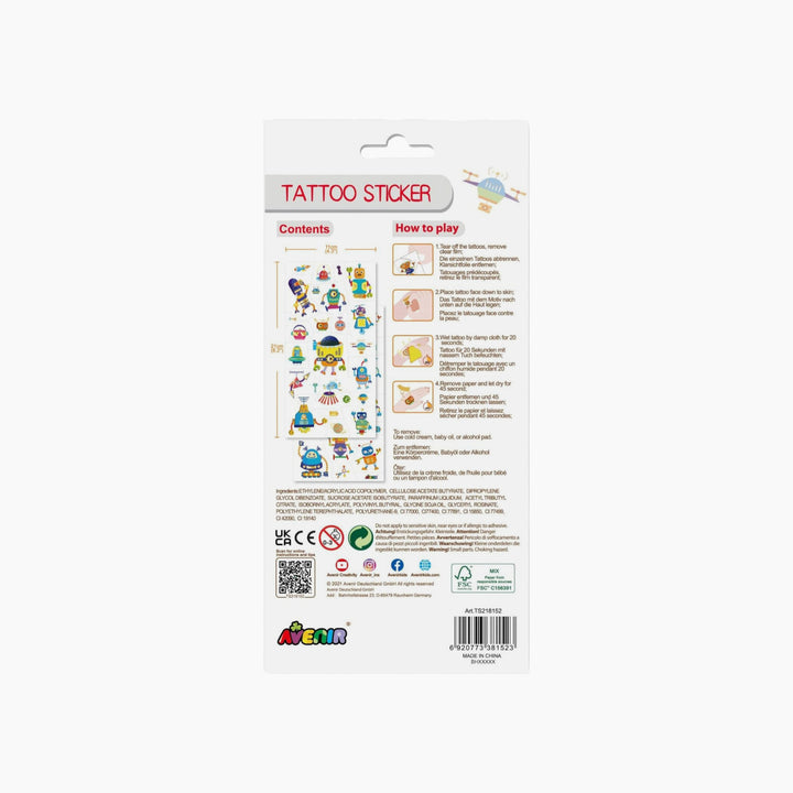 Avenir Robot Tattoo Stickers