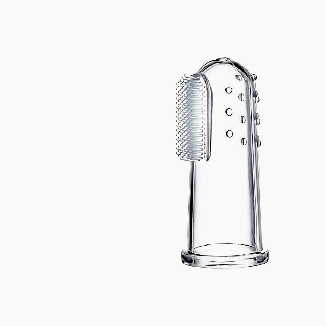 Ababy Silicone Baby Finger Toothbrush Transparent One Piece with cover