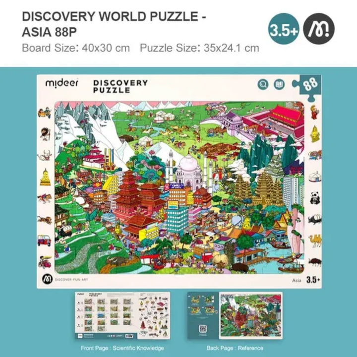 Mideer Discovery Puzzle Big World Small World Asian 88P Age 3.5+