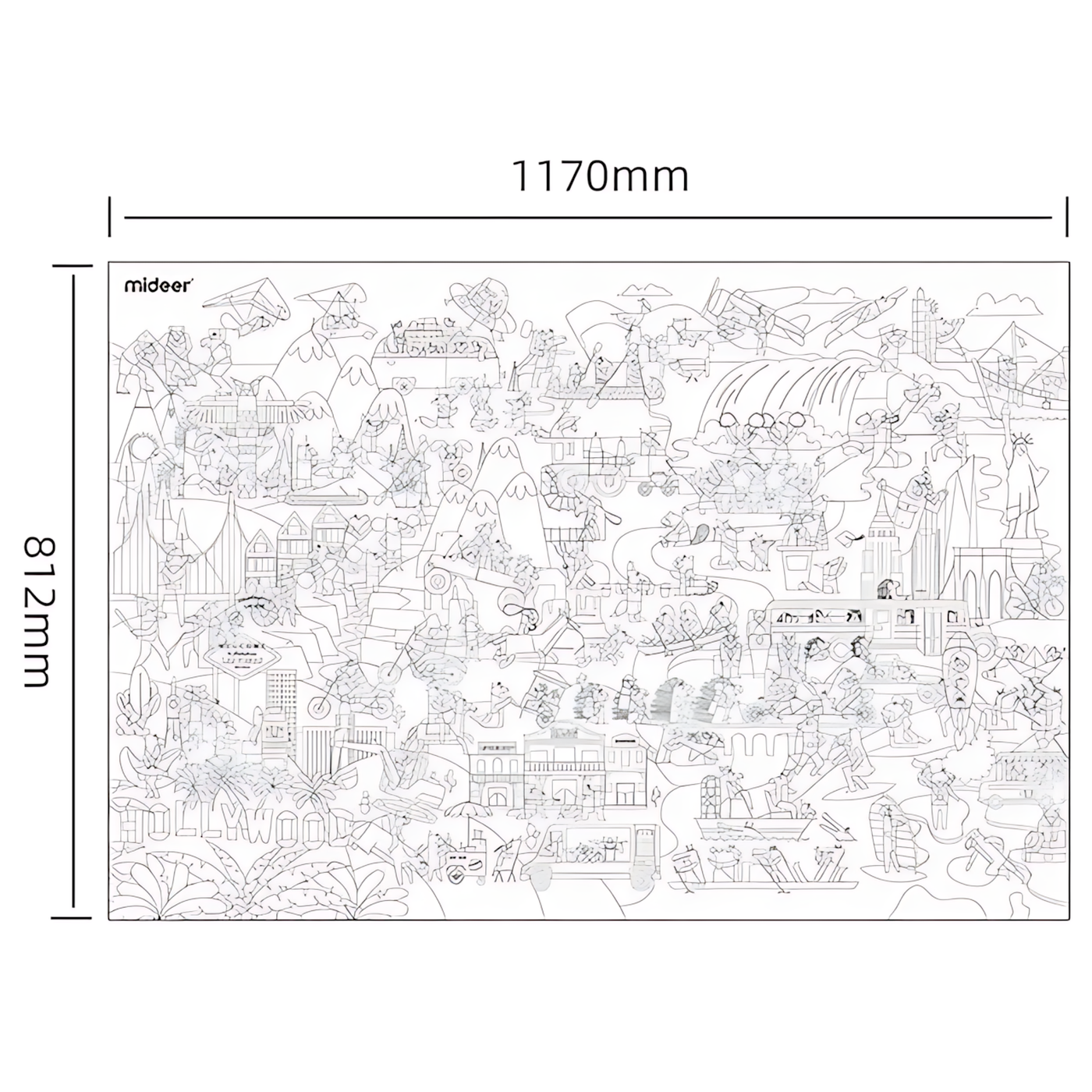 Mideer World Traveler Coloring Poster Age 3+ Mideer World Traveler Coloring Poster Age 3+