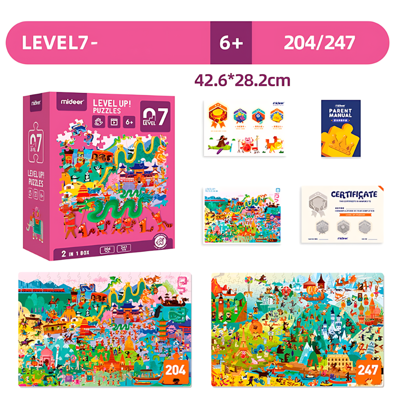 Mideer LEVEL UP Puzzle 7 World Travel Age 6+ Mideer LEVEL UP Puzzle 7 World Travel Age 6+