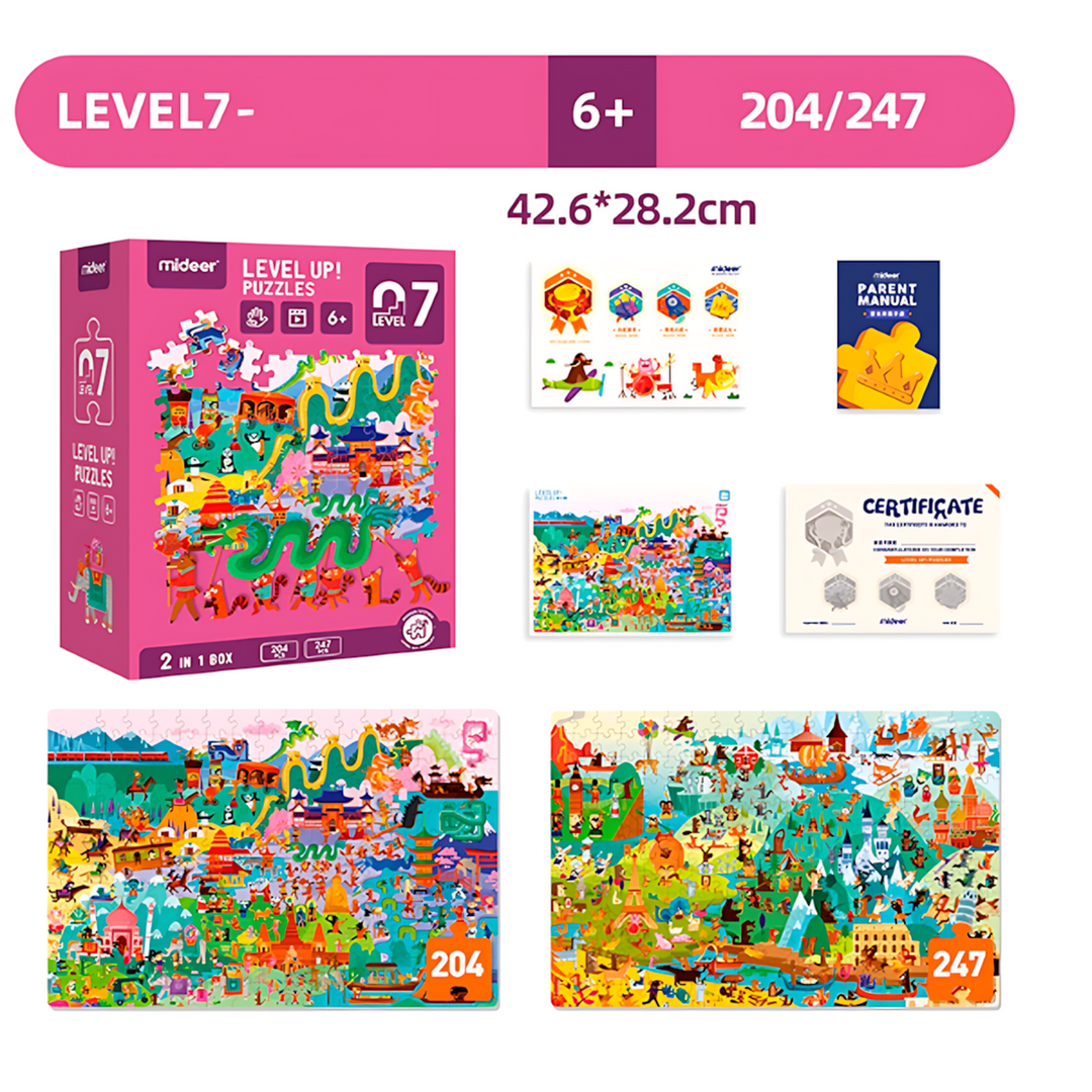 Mideer  LEVEL UP Puzzle 7  World Travel  Age 6+
