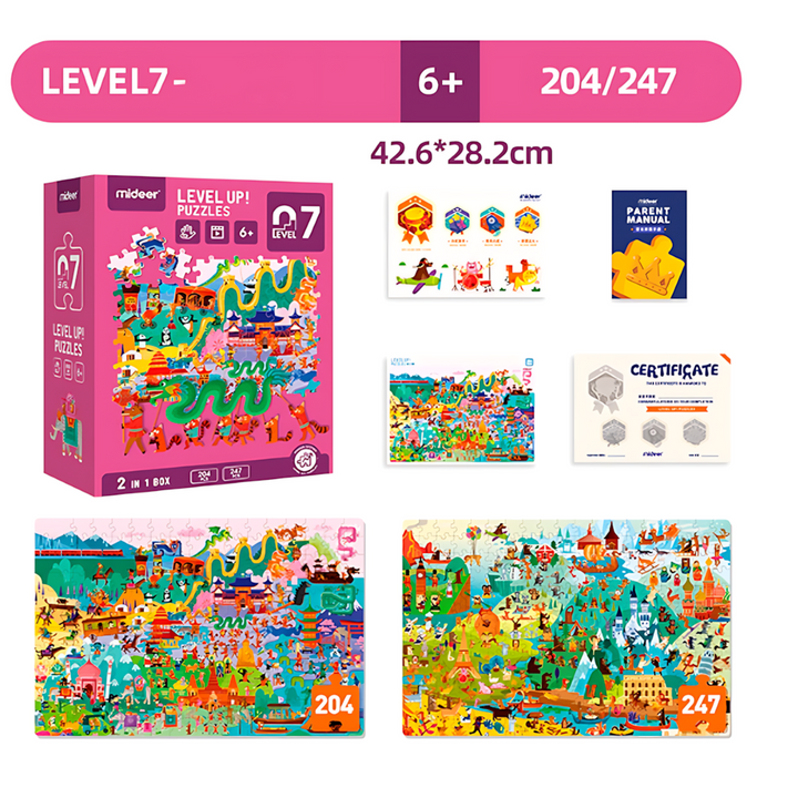Mideer  LEVEL UP Puzzle 7  World Travel  Age 6+