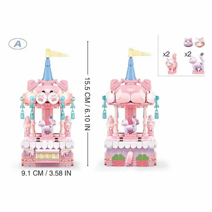 Sluban Pleyerid Hand Cranked Merry Go Round 3 Types 1 Piece Assorted