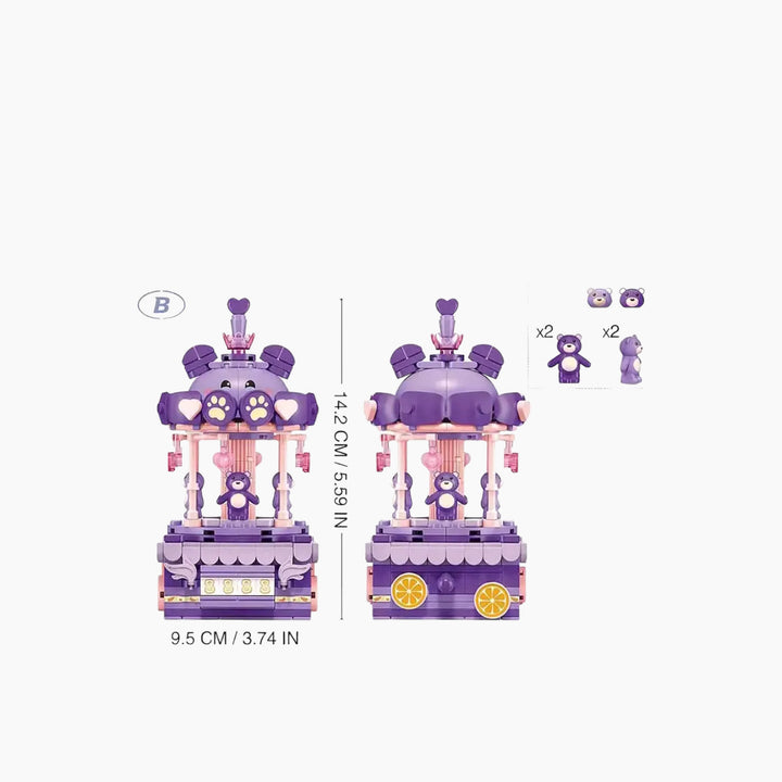 Sluban Pleyerid Hand Cranked Merry Go Round 3 Types 1 Piece Assorted