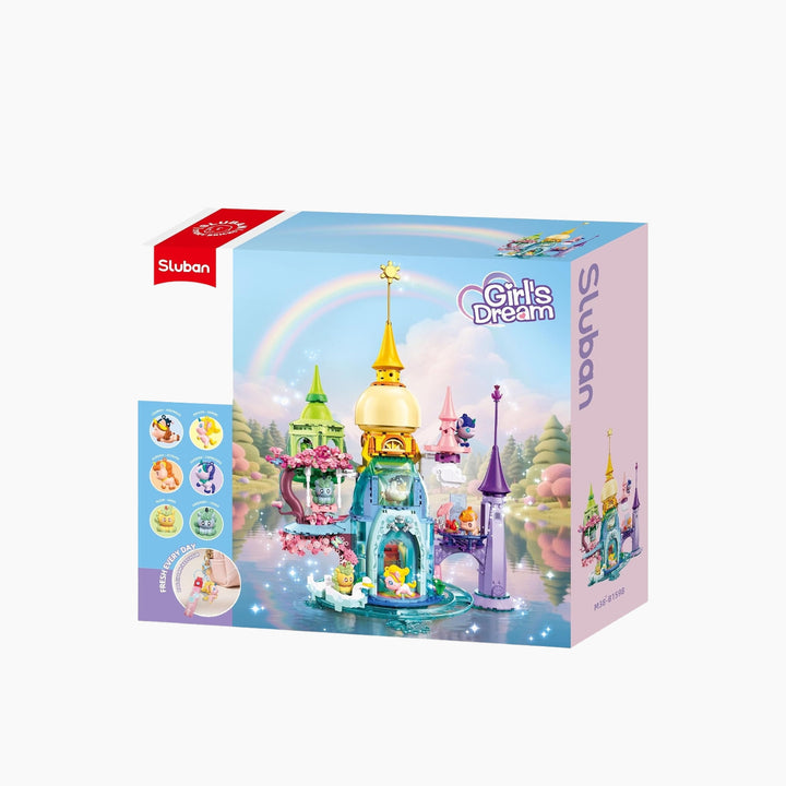 Sluban Girls Dream Unicorn Rainbow Castle - 901 Pieces