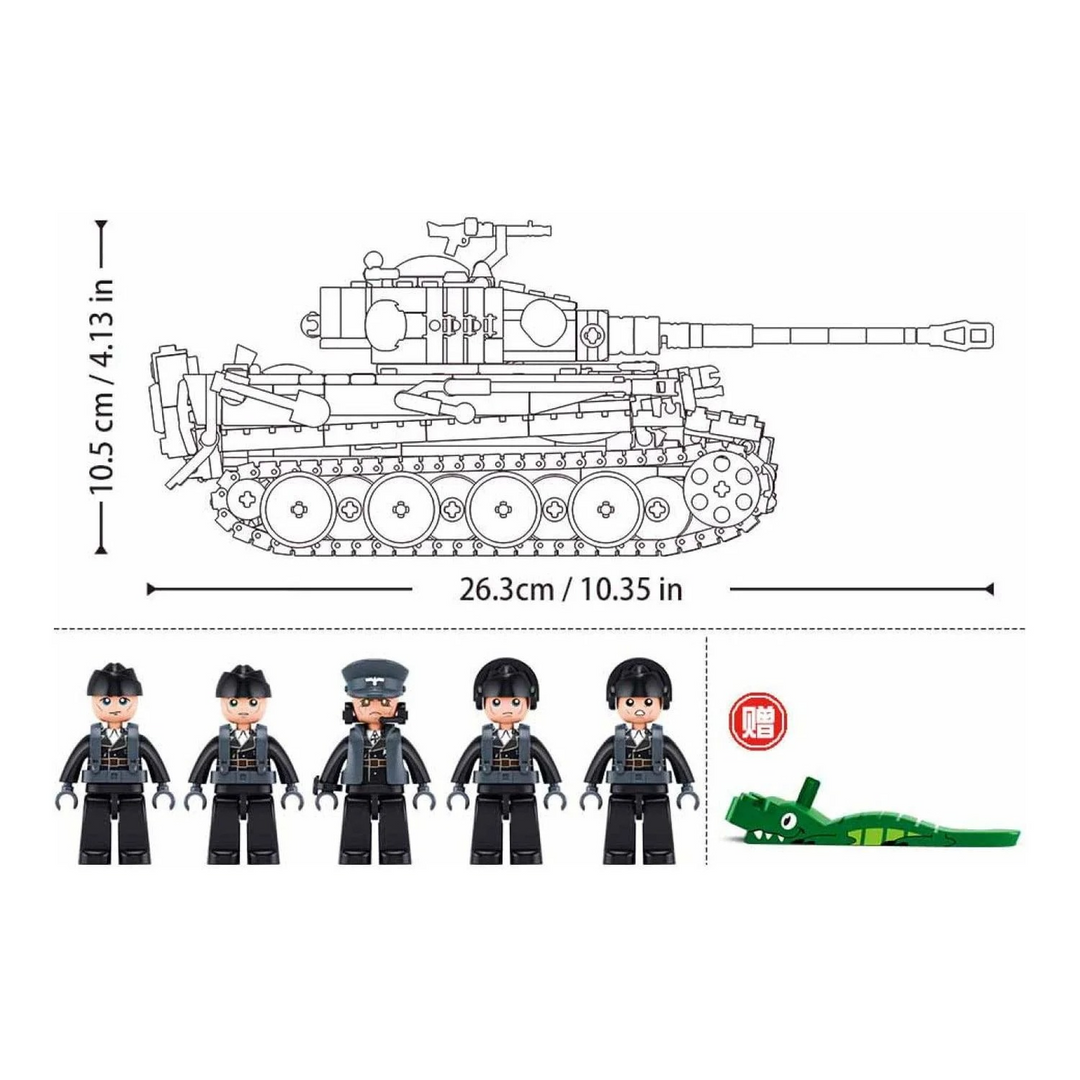 Sluban ModelBricks 1:35 Tiger Tank - 941 Pieces