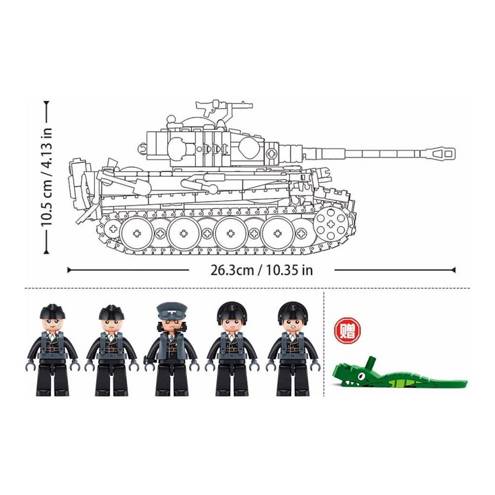 Sluban ModelBricks 1:35 Tiger Tank - 941 Pieces