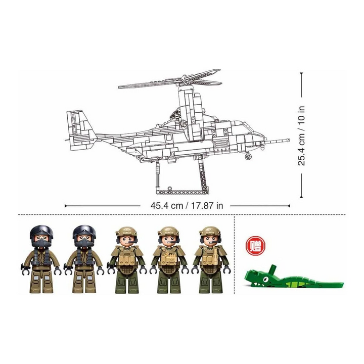 Sluban ModelBricks 1:44 MV-22 Osprey - 1,142 Pieces