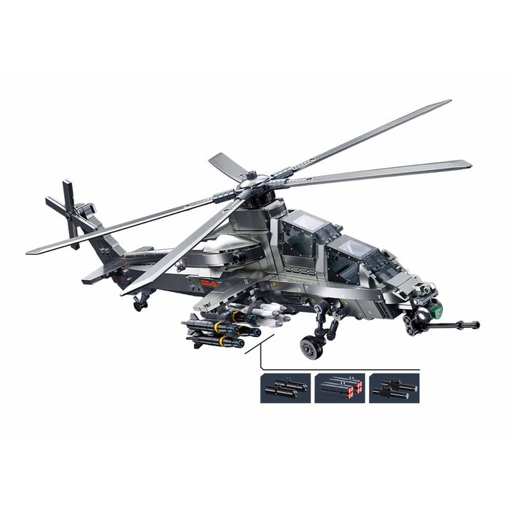 Sluban Army WZ-10S Attack Helicopter 1:45 - 419 Pieces