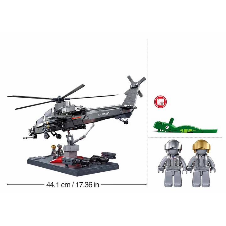 Sluban Army WZ-10S Attack Helicopter 1:45 - 419 Pieces