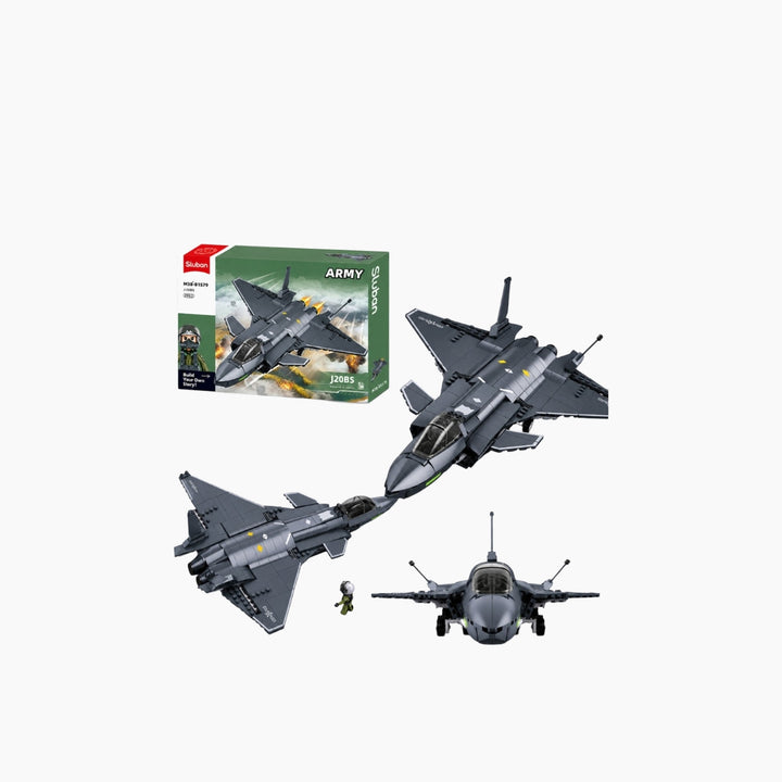 Sluban Army J-20 Fighter Jet 1:55