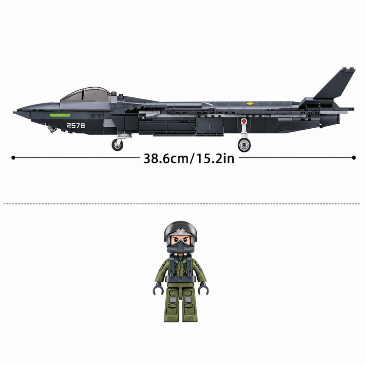Sluban Army J-20 Fighter Jet 1:55