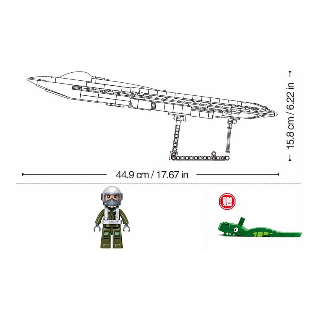Sluban ModelBricks J-50S Fighter Jet - 879 Pieces
