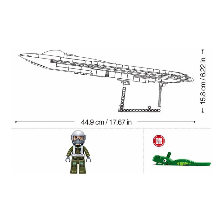 Sluban ModelBricks J-50S Fighter Jet - 879 Pieces